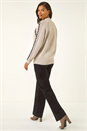 Beige Blanket Stitch Knit Jumper, Image 3 of 5