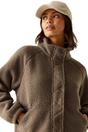 Mocha Emilica Borg Full Zip Fleece Jacket, Image 4 of 4
