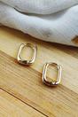 Gold Sterling Silver U-Shape Minimalist Hoop Earrings, Image 2 of 2