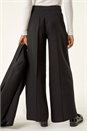 Black Pinstripe Wide Leg Trousers, Image 4 of 7