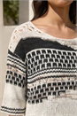 Black Textured Abstract Knit Jumper, Image 4 of 4