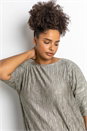 Gold Curve Shimmer Pleated Blouson Top, Image 4 of 5