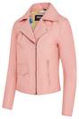 Light Pink Infinity Leather Light Pink Classic Brando Biker Leather Jacket, Image 4 of 8