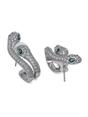 Silver Pavé Serpent Hugger Stud Earrings, Image 2 of 3
