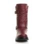 Burgundy AJVANI Burgundy Low Wedge Heel Comfort Calf Biker Boots, Image 6 of 6