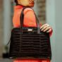  'EVA' Croc Embossed Real Leather Designer Unlined Tote Bag, Image 2 of 4