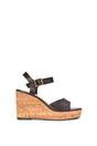Brown 'Seraphina' Cork Platform Wedge Heel Sandals With Ankle Strap, Image 1 of 6