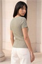 Sage Petite Textured Side Tie Stretch Top, Image 3 of 4