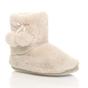Beige Faux Fur Lined Slip On Memory Foam Mules Slippers, Image 1 of 6