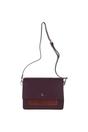 Burgundy 'Fabrizia' Two Sections Leather Shoulder Bag, Image 2 of 4