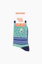Green Embroidered Bee Daisy Combed Cotton Socks, Image 4 of 4