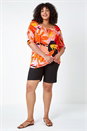 Orange Curve Floral Stretch Jersey Top, Image 2 of 5
