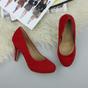 Red AJVANI Red Mid High Heel Court Shoes, Image 4 of 6