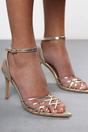 Gold 'Patricia' Strappy Stiletto Heels, Image 2 of 2