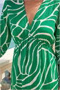 Green Abstract Geometric Midi Dress, Image 4 of 4