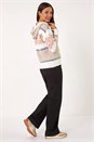 Ivory  Jacquard Print Knit Hoodie, Image 3 of 5