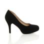 Black AJVANI Black Mid High Heel Court Shoes, Image 2 of 6