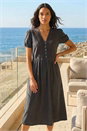 Black Cotton Crochet Trim Dress, Image 2 of 4