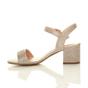 Champagne AJVANI Champagne Mid Block Heel Strappy Sandals, Image 3 of 6