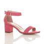 Coral AJVANI Coral Mid Block Heel Ankle Strap Sandals, Image 1 of 6