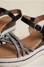 Black Vita Rhinestone Embellished Platform Wedge Sandals, Image 3 of 5