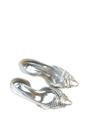 Silver XY LONDON Silver 'Freya' Pointed Toe Kitten Low Heel Classic Bridal Shoe Pumps, Image 6 of 6