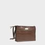 Tan 'SUSAN' Croc Real Leather Rectangle Box Crossbody Bag, Image 1 of 5