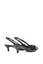 Black XY LONDON Black 'Lexi' Pointed Toe Kitten Heels With Buckle, Image 6 of 6