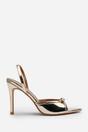 Gold 'Journey' Pointed Open Toe Heel, Image 2 of 6