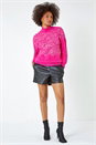 CERISE Fluffy Sequin Embellished Jumper, Image 3 of 6