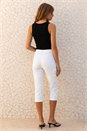 White Cropped Cargo Bengaline Trouser, Image 3 of 4
