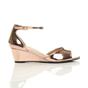 Rose Gold Mid Wedge Heel Ankle Strap Sandals, Image 2 of 6