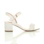 White AJVANI White Mid Block Heel Strappy Sandals, Image 2 of 6