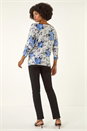Grey Embellished Floral V-Neck Jumper, Image 3 of 5