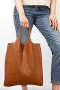 Taupe Italian Leather Shoulder Bag, Image 3 of 4