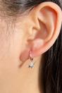 Silver Sterling Silver Brontosaurus Hoops, Image 2 of 3
