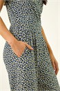 Navy  Petite Daisy Print Wrap Jumpsuit, Image 5 of 5