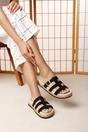 Black Where's That From Black Bambi Multi Strap Footbed Sandal, Image 2 of 6