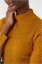 Amber Ribbed Knit Turtleneck Jumper, Image 5 of 5