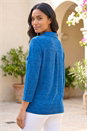 Blue Pocket Front Stretch Blouse, Image 3 of 4