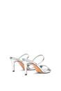 Silver 'Kay' Slip On Stiletto Heel Mules With Open Toe, Image 4 of 6