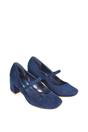 Navy XY LONDON Navy 'Leneka' Mary Jane Low Block Heel Court Shoes, Image 5 of 6