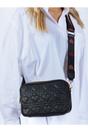 Black Heart Quilted Crossbody Camera Bag in Black, Image 2 of 3