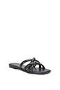 Black XY LONDON Black 'Fiona' Strappy Flat Open Toe Sandal Mule Sliders, Image 2 of 5