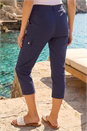 Navy  Cropped Cargo Stretch Trouser, Image 3 of 4