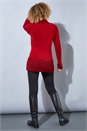 Red V-Neck Overlap Button Detail Jumper, Image 2 of 4