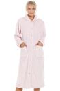 Light Pink Camille Lingerie Light Pink Supersoft Diamond Print Button Up Housecoat, Image 1 of 4