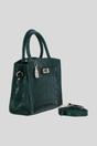 Green Genuine Leather Structured Handbag with Detachable Crossbody Strap, Image 4 of 4