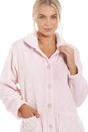 Light Pink Camille Lingerie Light Pink Supersoft Diamond Print Button Up Housecoat, Image 4 of 4