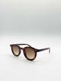 Brown Bold Rounded Sunglasses in Tortoiseshell, Image 2 of 6